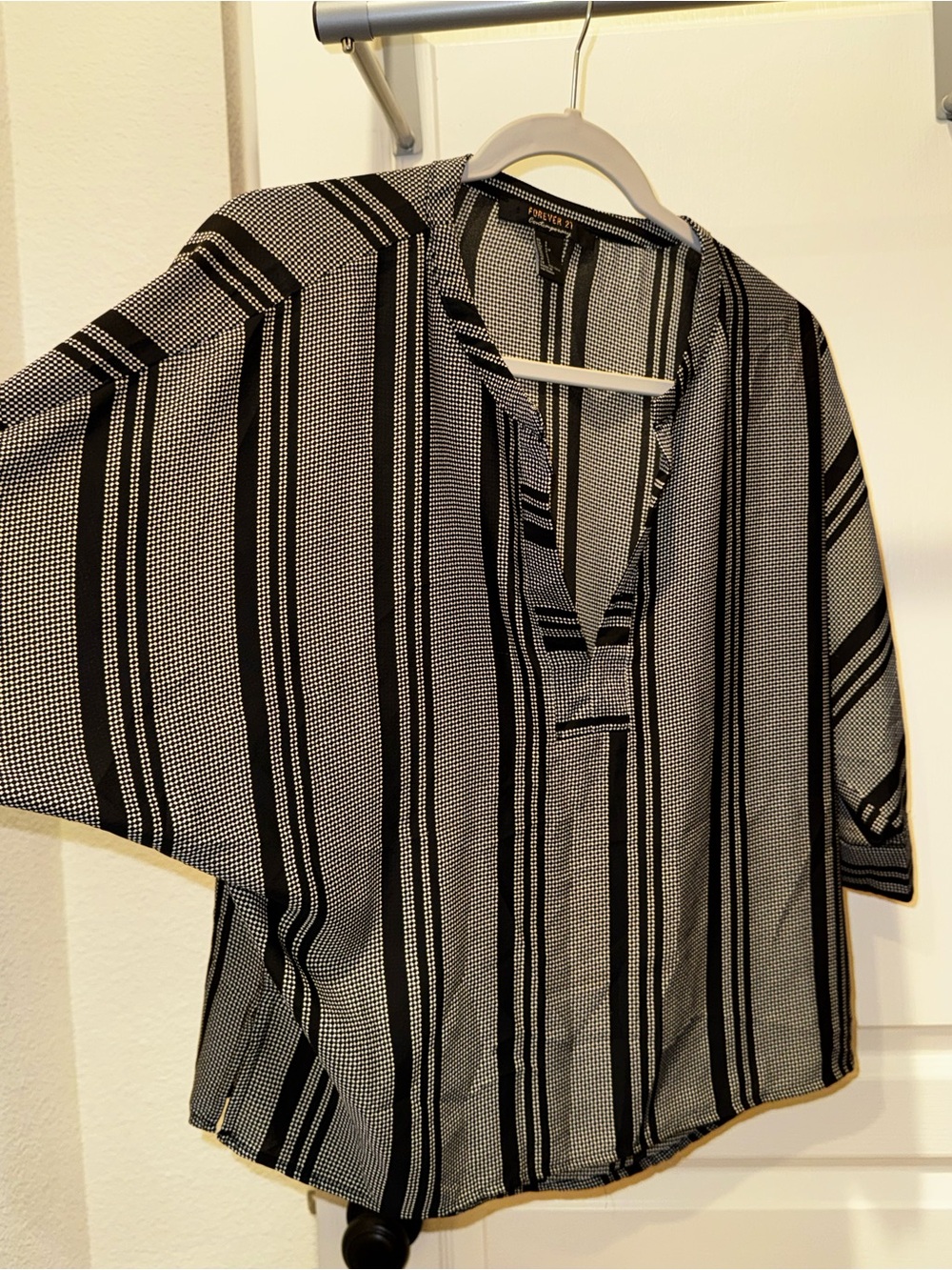 Forever 21 Black and White Striped Top